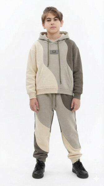 Erkek Çocuk Eşofman Takım 4-8 Yaş 7738 Haki - HYPE