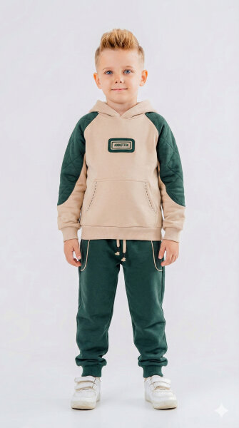 Erkek Çocuk Eşofman Takım 1-5 Yaş 7527 Gri - Yeşil - HYPE