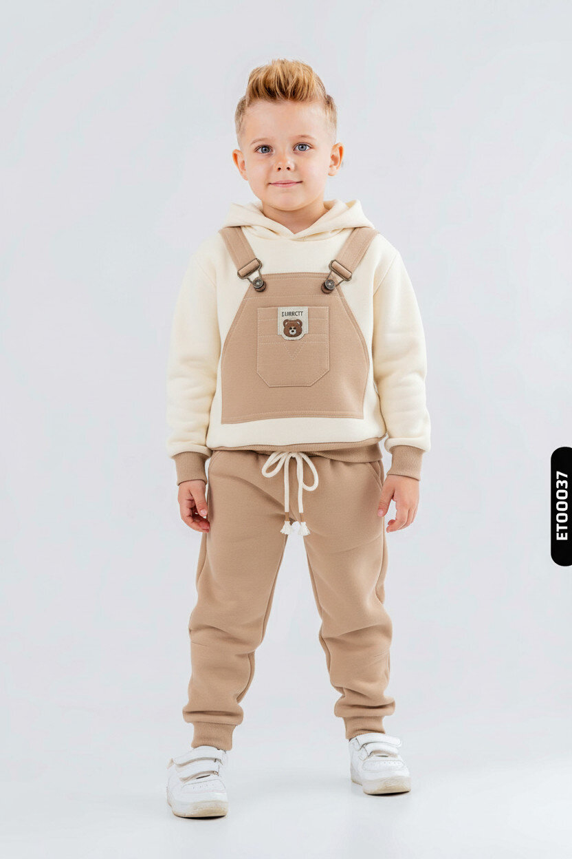 Erkek Çocuk Eşofman Takım 1-5 Yaş 7532 Bej - 1
