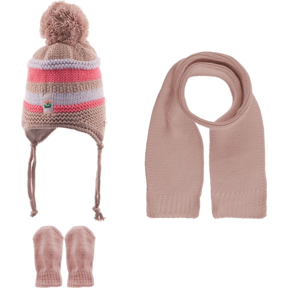 Kitti Atkı Bere Eldiven Takım 0-18 Ay 2315004 Pudra - 1