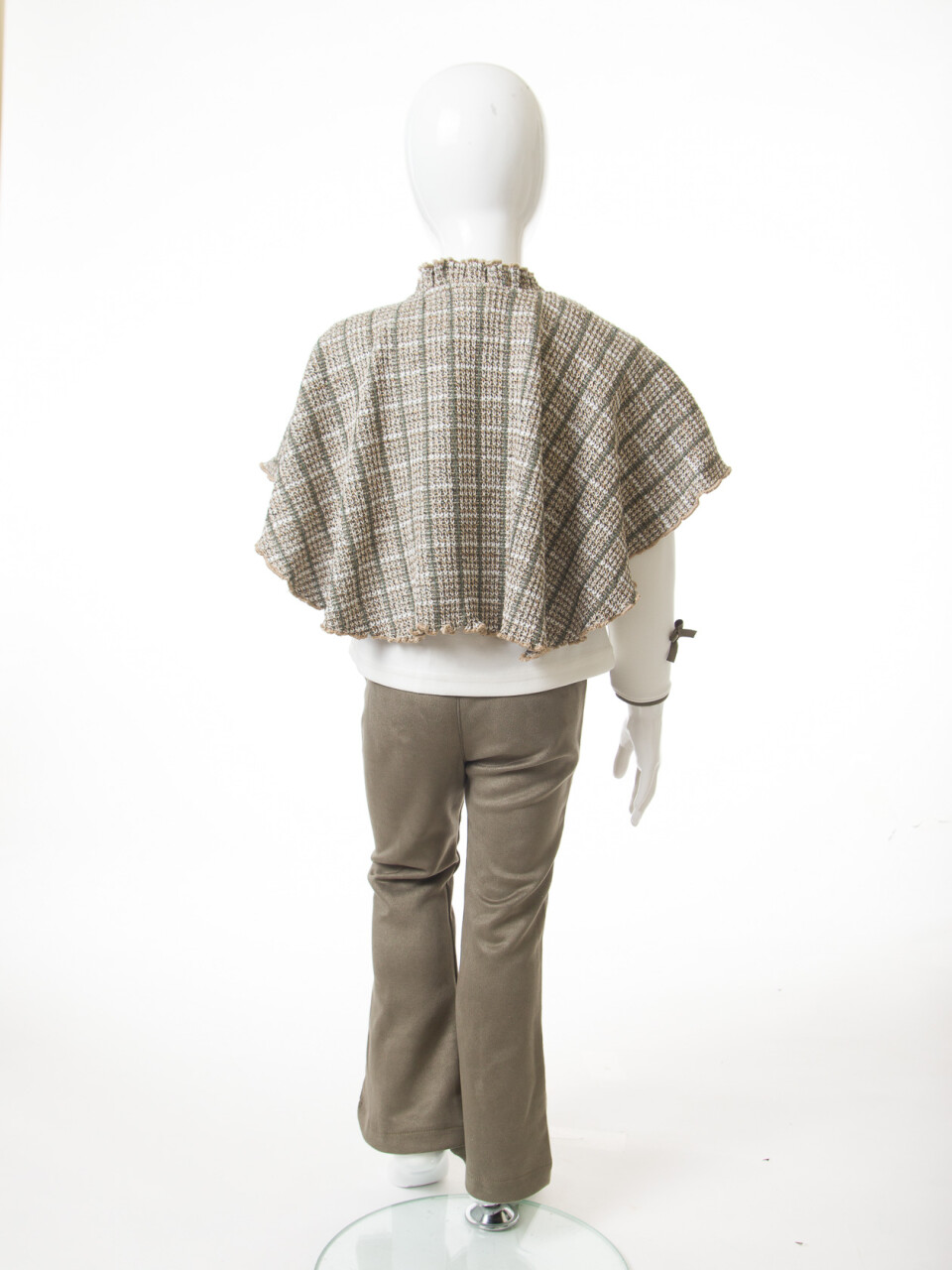 Pelerin Detaylı Kız Çocuk 3'lü Alt Üst Takım 4-10 Yaş 4406 Haki - 9