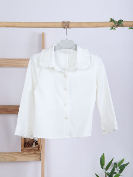 Fiyonklu Bebe Yakalı Tüvit Kız Çocuk 3'lü Bej Elbise Takımı 3-7 Yaş 4410 Bej - 14