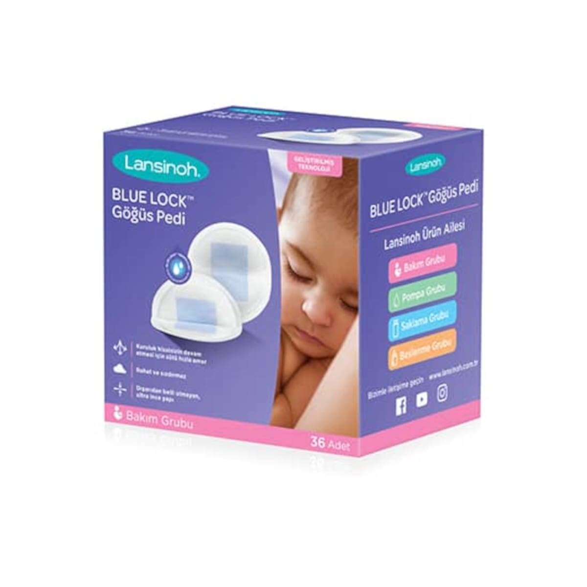 Lansinoh Blue Lock Göğüs Pedi 36 Adet - 1