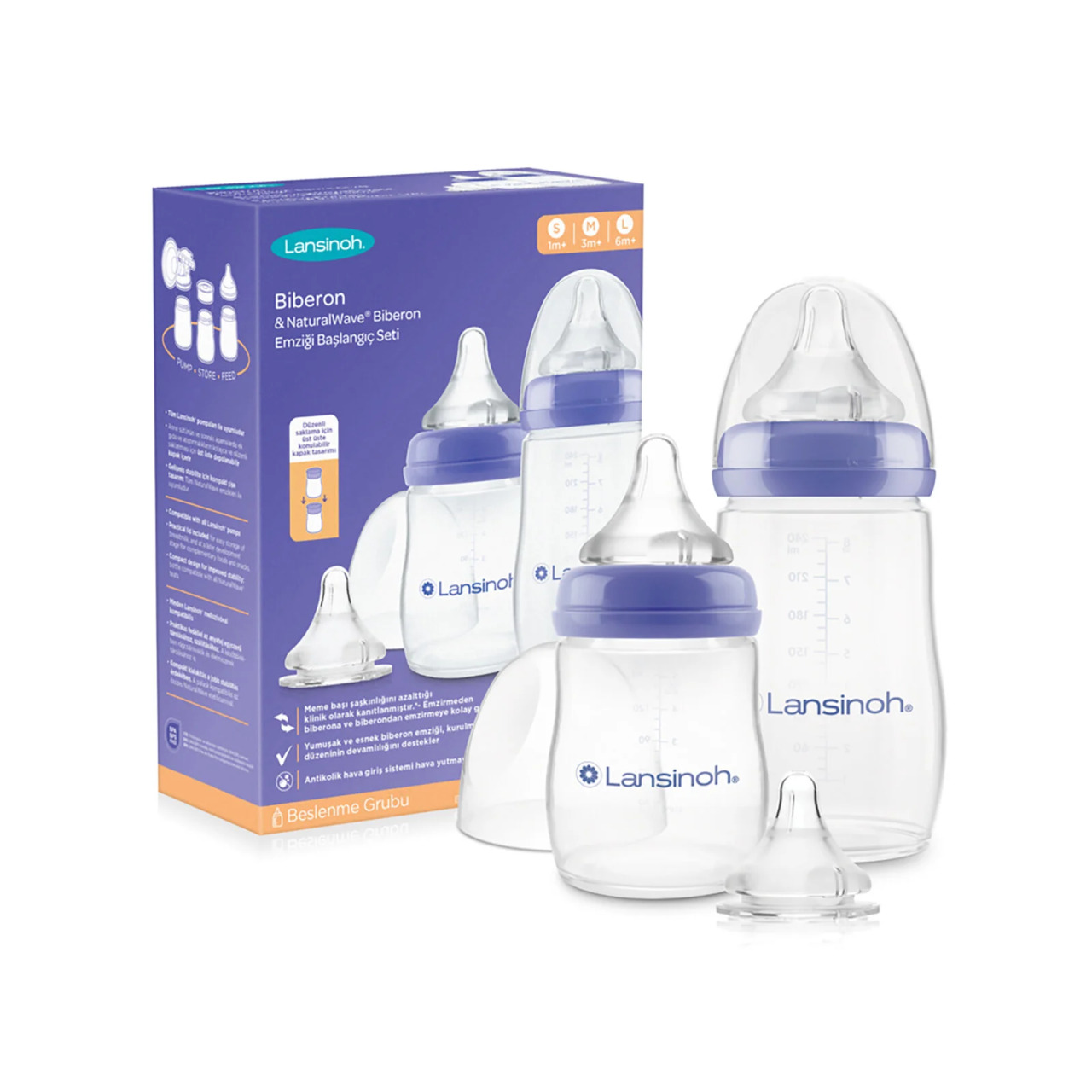 مجموعة زجاجات الرضاعة للأطفال من لانسينوه - 1