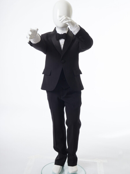 Erkek Çocuk 4'lu Papyonlu Takım Elbise 3-6 Yaş 4165 Siyah - 2