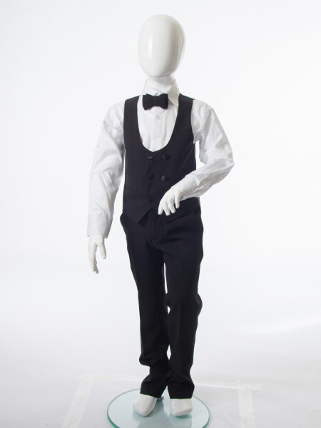 Erkek Çocuk 4'lu Papyonlu Takım Elbise 3-6 Yaş 4165 Siyah - 11