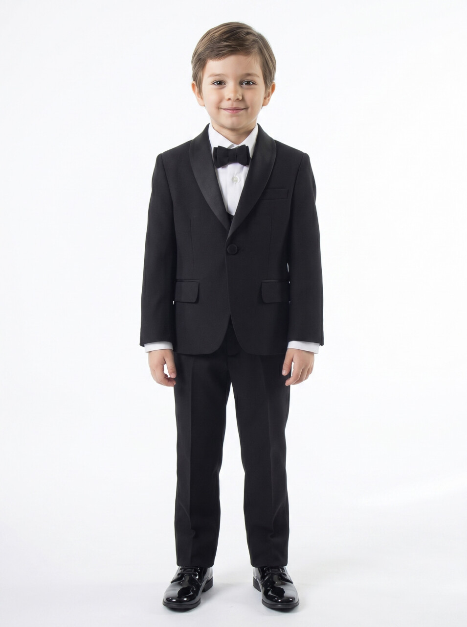 Erkek Çocuk 4'lu Papyonlu Takım Elbise 3-6 Yaş 4165 Siyah - 3