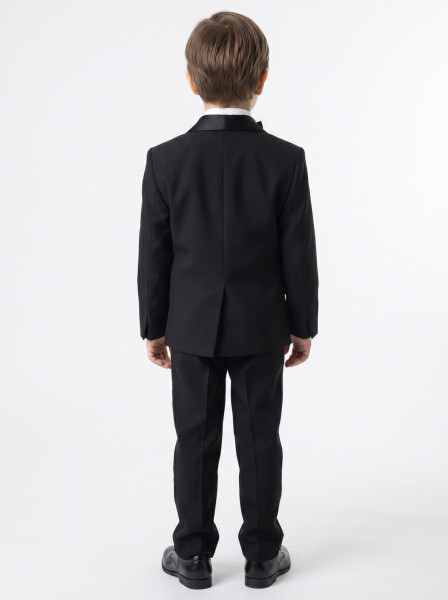 Erkek Çocuk 4'lu Papyonlu Takım Elbise 3-6 Yaş 4165 Siyah - 4