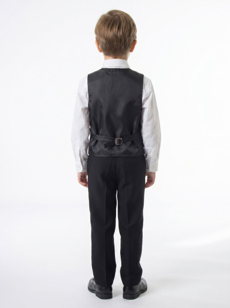 Erkek Çocuk 4'lu Papyonlu Takım Elbise 3-6 Yaş 4165 Siyah - 6