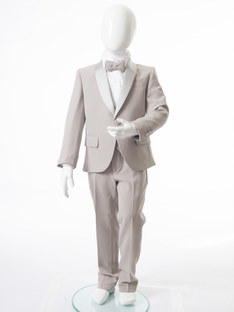 Erkek Çocuk 4'lu Papyonlu Takım Elbise 3-6 Yaş 4165 Vizon - 8