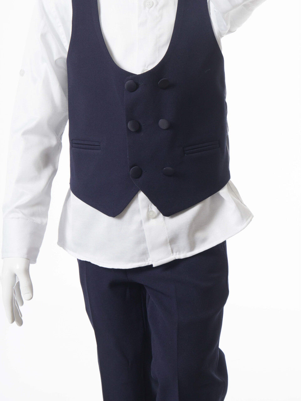 Erkek Çocuk 4'lu Papyonlu Takım Elbise 3-6 Yaş 4165 Lacivert - 14