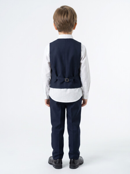 Erkek Çocuk 4'lu Papyonlu Takım Elbise 3-6 Yaş 4165 Lacivert - 5