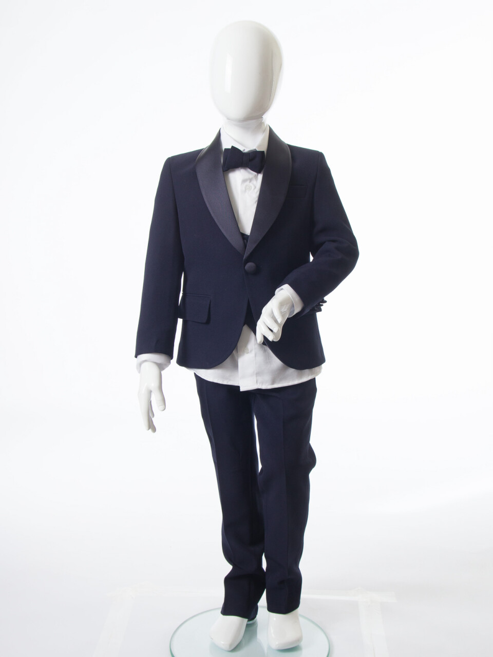 Erkek Çocuk 4'lu Papyonlu Takım Elbise 3-6 Yaş 4165 Lacivert - 7