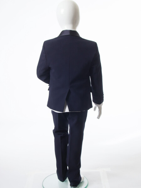 Erkek Çocuk 4'lu Papyonlu Takım Elbise 3-6 Yaş 4165 Lacivert - 8