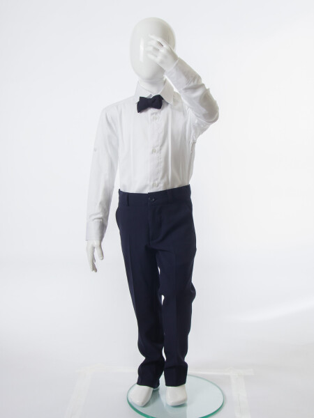 Erkek Çocuk 4'lu Papyonlu Takım Elbise 3-6 Yaş 4165 Lacivert - 9