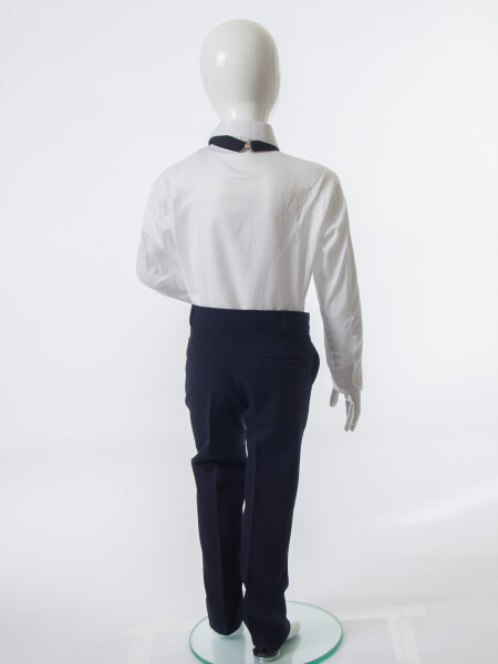 Erkek Çocuk 4'lu Papyonlu Takım Elbise 3-6 Yaş 4165 Lacivert - 10