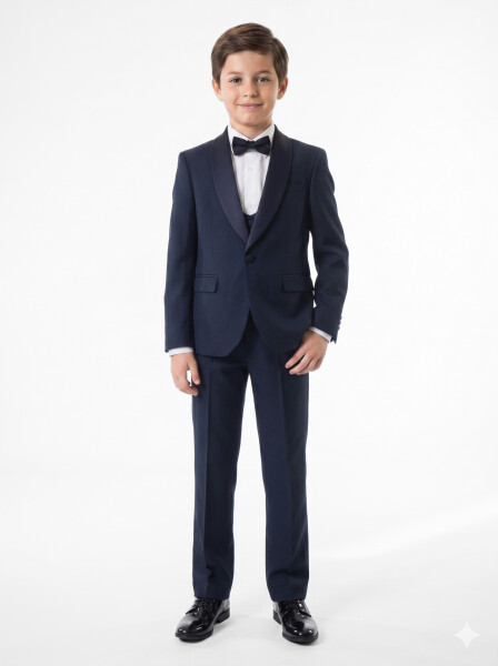 Erkek Çocuk 4'lu Takım Elbise 11-14 Yaş 4167 Lacivert - Marli Kids