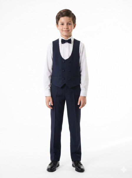 Erkek Çocuk 4'lu Takım Elbise 11-14 Yaş 4167 Lacivert - 4