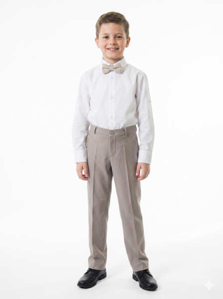 Erkek Çocuk Papiyonlu 4'lü Takım Elbise 7-10 Yaş 4166 Vizon - Marli Kids