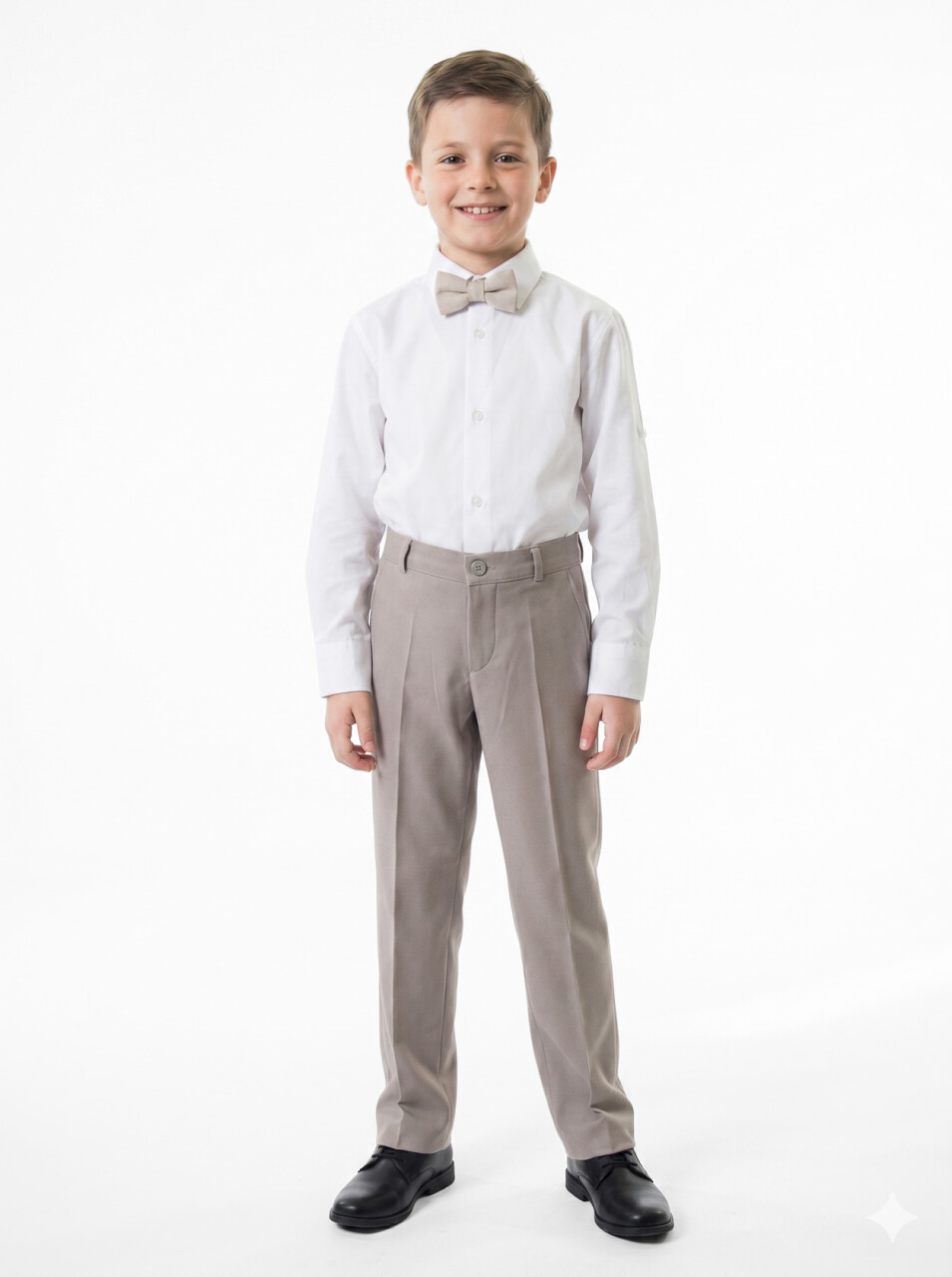Erkek Çocuk Papiyonlu 4'lü Takım Elbise 7-10 Yaş 4166 Vizon - 1