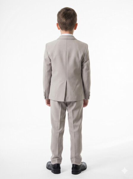 Erkek Çocuk Papiyonlu 4'lü Takım Elbise 7-10 Yaş 4166 Vizon - 3