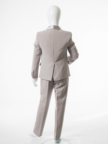 Erkek Çocuk Papiyonlu 4'lü Takım Elbise 7-10 Yaş 4166 Vizon - 7