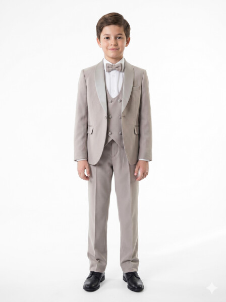 Erkek Çocuk 4'lu Takım Elbise 11-14 Yaş 4167 Vizon - Marli Kids