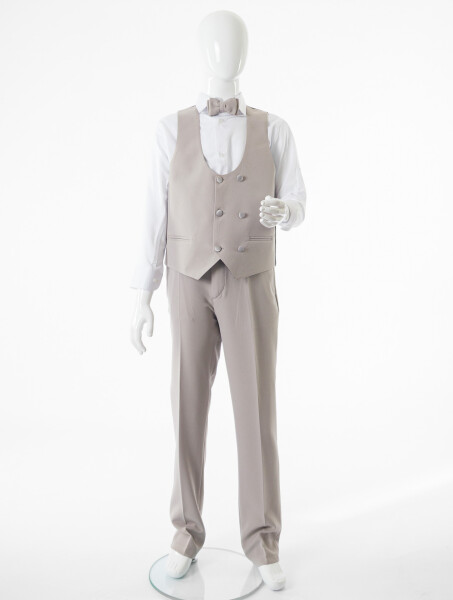 Erkek Çocuk 4'lu Takım Elbise 11-14 Yaş 4167 Vizon - 10