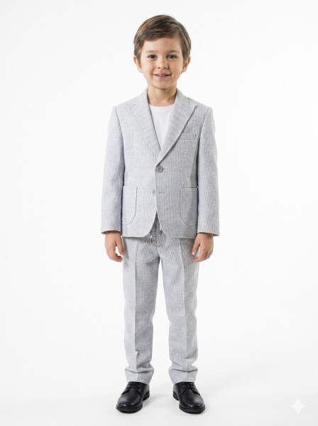 Erkek Çocuk 3'lü Takım Elbise 3-6 Yaş 4162 Gri - 3
