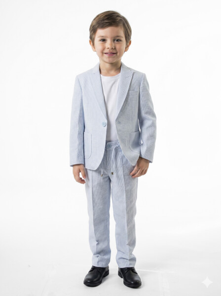 Erkek Çocuk 3'lü Takım Elbise 3-6 Yaş 4162 Açik Mavi - 1