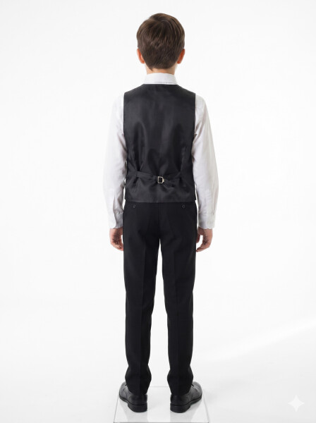 Erkek Çocuk 4'lu Takım Elbise 11-14 Yaş 4167 Siyah - 5