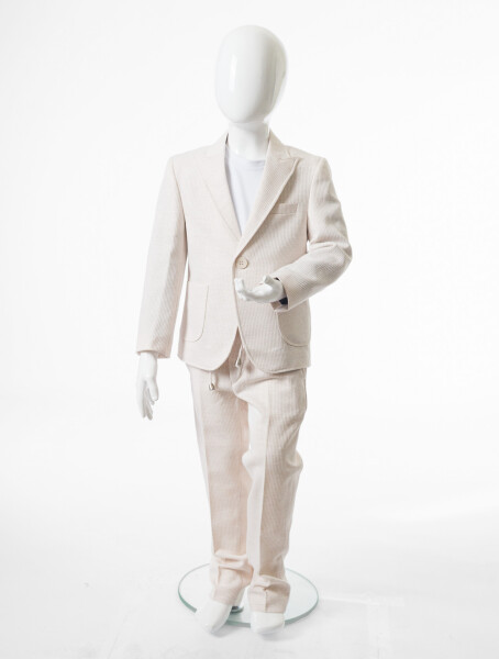 Erkek Çocuk 3'lü Takım Elbise 3-6 Yaş 4162 Bej - 5