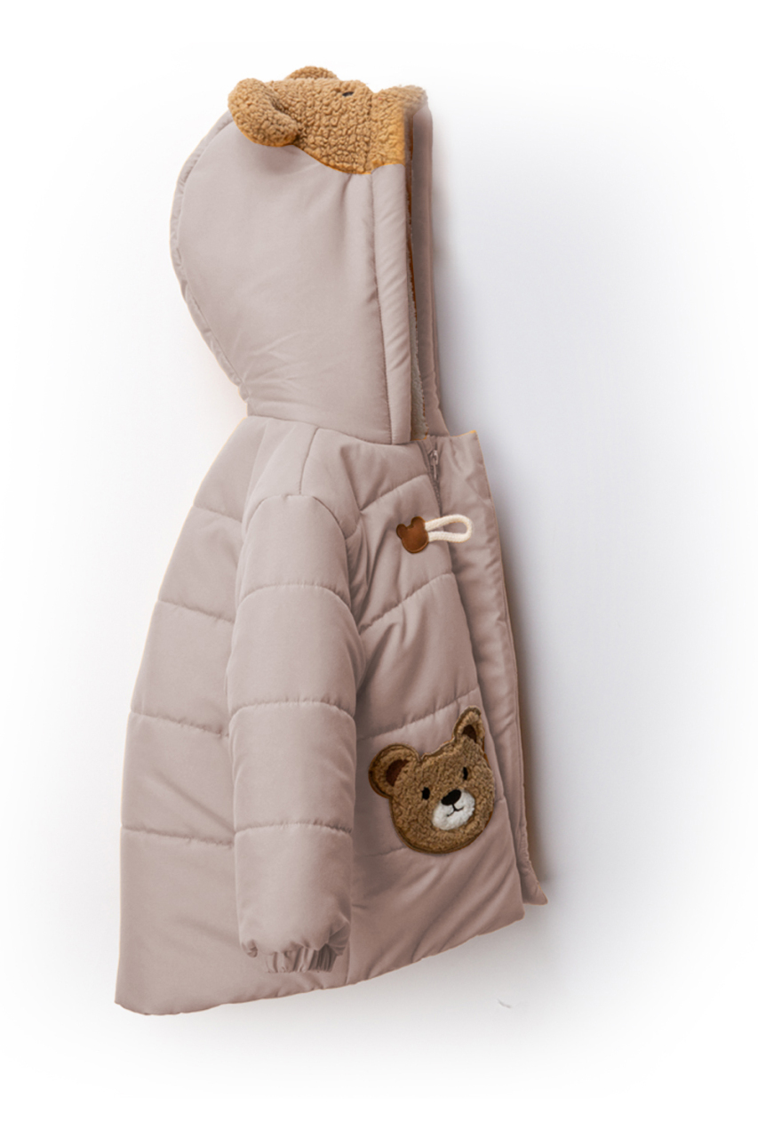 İçi Polarlı Su Ve Rüzgar Geçirmez Kapüşonlu Şişme Erkek Çocuk Mont 2-6 Yaş 51398 Bej - 3