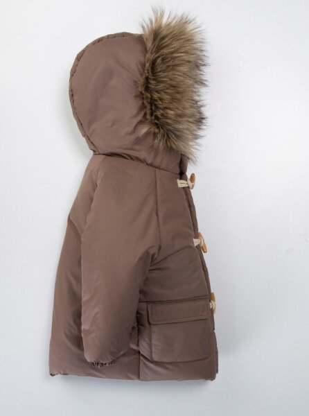 İçi Polarlı Su Ve Rüzgar Geçirmez Kapüşonlu Şişme Erkek Çocuk Mont 2-6 Yaş 51360 Kahve - 3