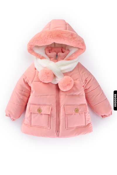 Su Ve Rüzgar Geçiemez Kapüşonlu Şişme Peluş Kışlık Kız Çocuk Mont 2-6 Yaş 50328 Pembe - MİDİMOD