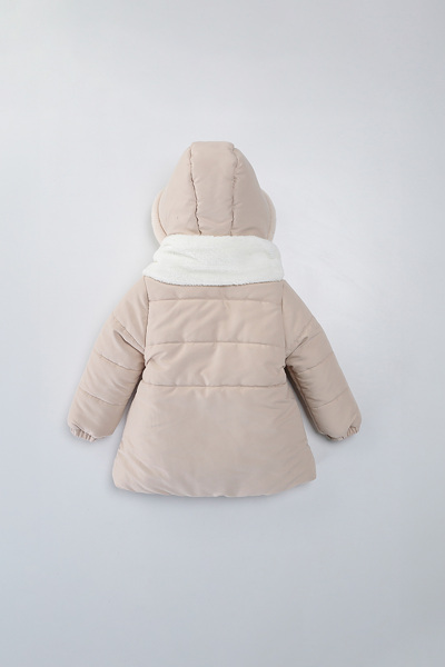 Su Ve Rüzgar Geçiemez Kapüşonlu Şişme Peluş Kışlık Kız Çocuk Mont 2-6 Yaş 50328 Bej - 2
