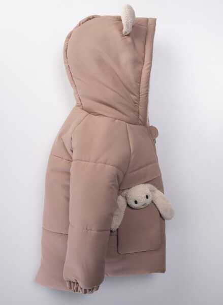 Su Ve Rüzgar Geçiemez Kapüşonlu Şişme Peluş Kışlık Kız Çocuk Mont 2-6 Yaş 50327 Gül Kurusu - 3