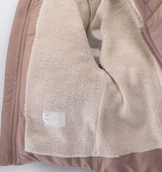 Su Ve Rüzgar Geçiemez Kapüşonlu Şişme Peluş Kışlık Kız Çocuk Mont 2-6 Yaş 50327 Gül Kurusu - 4