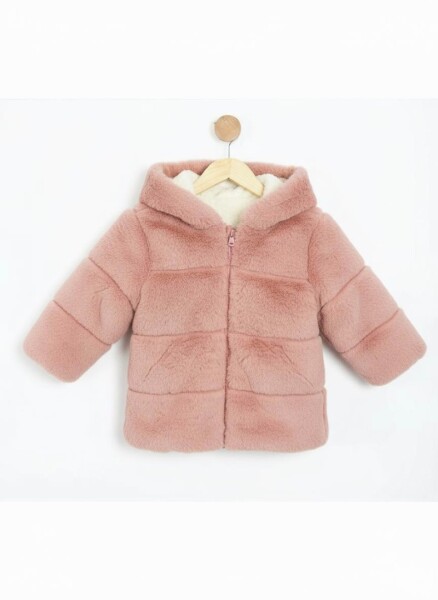 İçi Ve Dışı Polarlı Su Ve Rüzgar Geçirmez Kapüşonlu Kız Çocuk Mont 2-6 Yaş 50411 Gül Kurusu - MİDİMOD