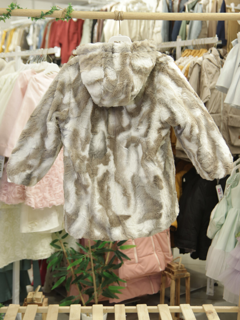 Çift Taraflı İçi Polarlı Rüzgar Geçirmez Kapüşonlu Şişme Kız Çocuk Mont 2-6 Yaş 50315 Bej - 7