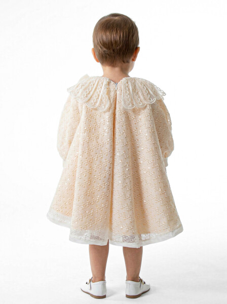 Kız Çocuk Elbise 6-36 Ay 6001 Ekru - 2