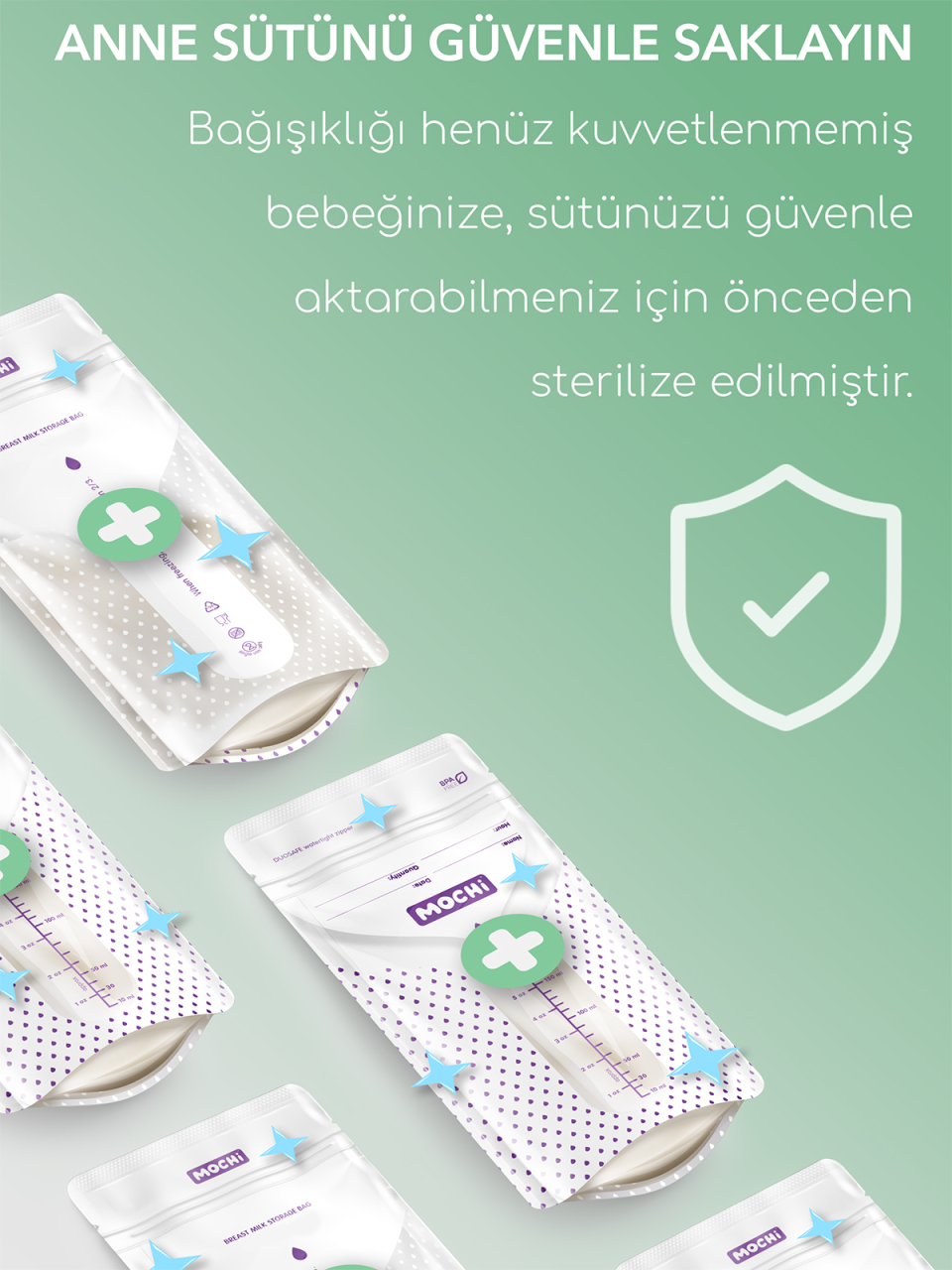 Mochi Anne Sütü Saklama Poşeti 120 Adet - 3