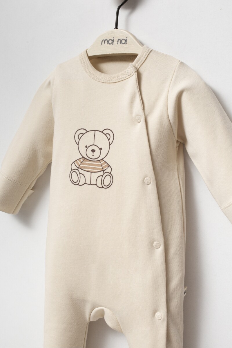 Moi Noi My Bear Şapkalı Tulum MNB1296 Ekru - 2