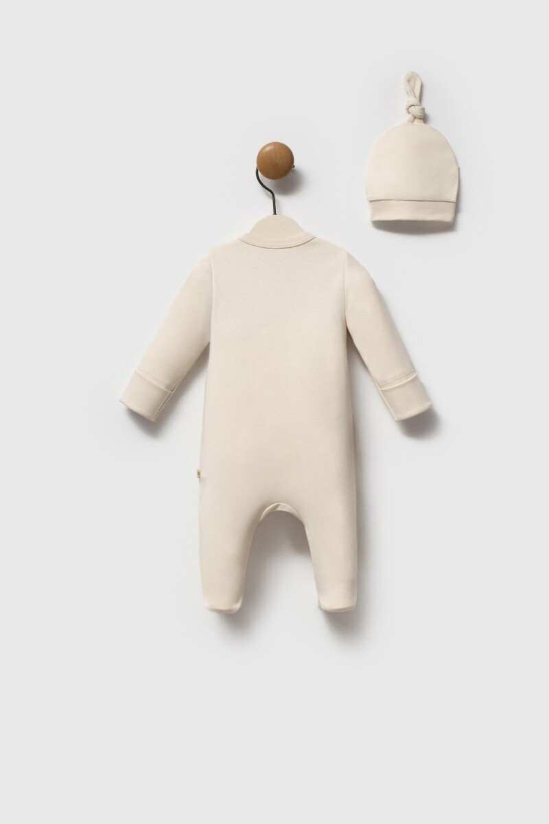 Moi Noi My Bear Şapkalı Tulum MNB1296 Ekru - 3