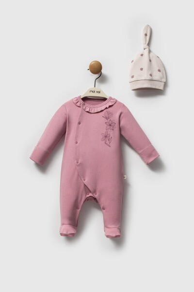 Moi Noi Flowers Şapkalı Tulum MNB1262 Mürdüm - Moi Noi