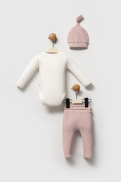 Moi Noi Şapkalı Badi Pantolon Takım MNB5345 Mürdüm - Moi Noi