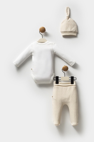 Moi Noi Şapkalı Badi Pantolon Takım MNB5314 Bej - 3