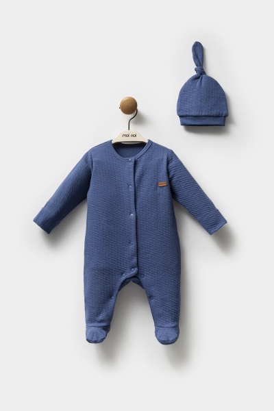 Moi Noi Şapkalı Tulum MNB1251 Navy Blue - Moi Noi