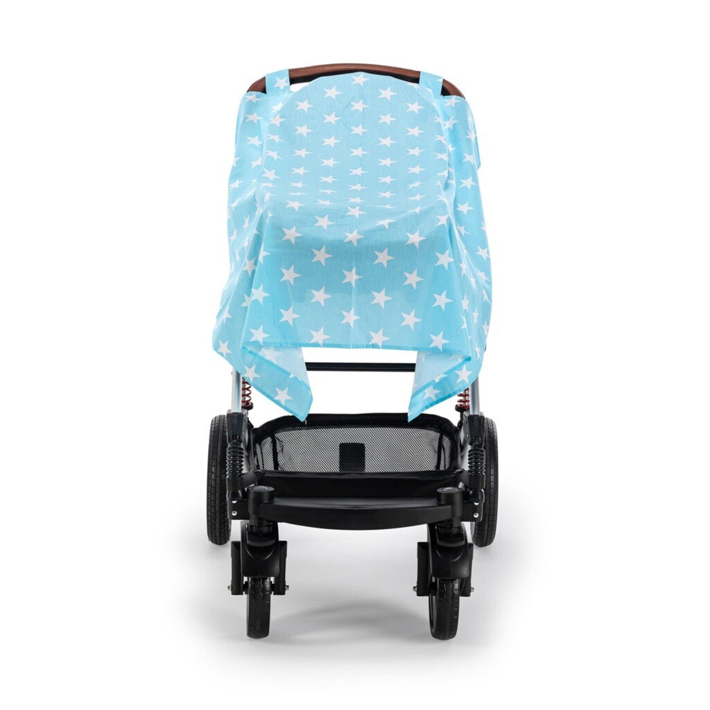 Moje Poplin Puset Bebek Arabası Örtüsü Mavi Yıldız - 1