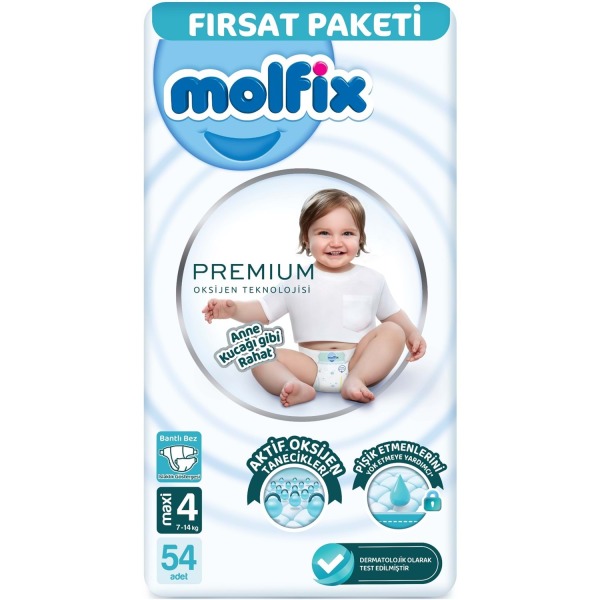 Molfix Premium Bebek Bezi Fırsat Paketi 4 Beden 7-14 Kg 54 Adet - Molfix